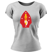 Second Marine Division USMC Unit ladie's T-Shirt, 2D MARDIV USMC Unit logo, USMC gift ideas for women, Marine Corp gifts for women 2nd  Marine Division 