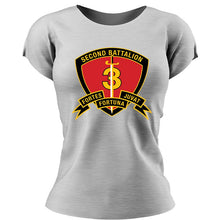 Second Battalion Third Marines,  (2/3) Marines USMC Unit ladie's T-Shirt, 2/3 USMC Unit logo, USMC gift ideas for women, Marine Corp gifts for women 2nd Battalion 3rd Marines