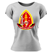 First Battalion Second (1/2) Marines USMC Unit ladie's T-Shirt, 1/2 USMC Unit logo, USMC gift ideas for women, Marine Corp gifts for women 1st Battalion 2nd Marines