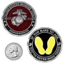 USMC Yellow Footprints Coin-if You Have to Ask Marine Corps Challenge Coin