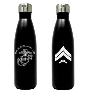 USMC water bottle Marine Corp rank gifts, USMC Sgt gifts USMC promotion gifts