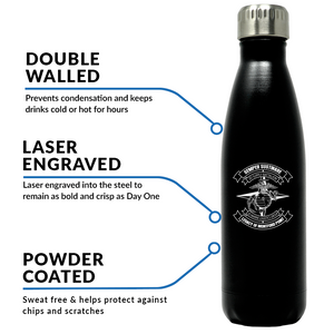 Second Supply Battalion logo water bottle, 2d Supply Bn hydroflask, 2d Supply Battalion USMC, Marine Corp gift ideas, USMC Gifts for women flask, big USMC water bottle,  Marine Corp water bottle 