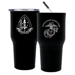 1st Battalion 2nd Marines logo tumbler, 1st Battalion 2nd Marines coffee cup, 1st Battalion 2d Marines USMC, Marine Corp gift ideas, USMC Gifts for women