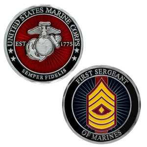 First Seargent Of Marines, USMC 1stSgt Coin, 1stSgt Rank Coin, USMC Rank Coin, First Seargeant Coin