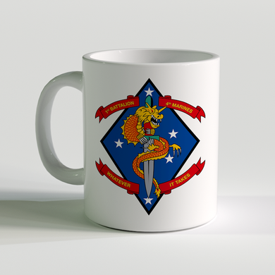 1st Battalion 4th Marines Unit Logo White Coffee Mug