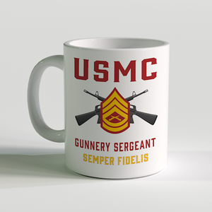 GySgt Coffee Mug, USMC GySgt Coffee Mug, Gunnery Sergeant Coffee Mug, USMC Rank Coffee Mug