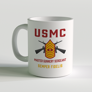Master Gunnery Sergeant Coffee Mug, MGSgt Coffee Mug, USMC MGySgt Coffee Mug, USMC Rank Mug