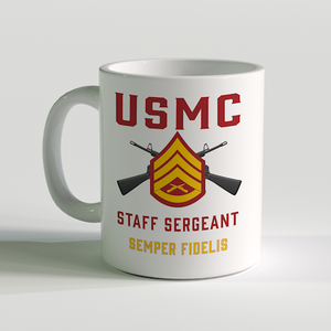 SSgt Coffee Mug, Staff Sergeant Coffee Mug, USMC Rank Mug