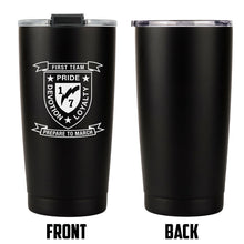 First Battalion Seventh Marines Unit Logo tumbler, 1/7 coffee cup, 1st Bn 7th Marines USMC, Marine Corp gift ideas, USMC Gifts for women  20oz