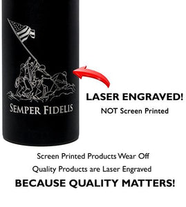 Laser Engraved USMC Water Bottle