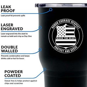 30 Oz Back The Blue Tumbler, Back The Blue, Police 30 Oz Tumbler, Gifts for Police Officers