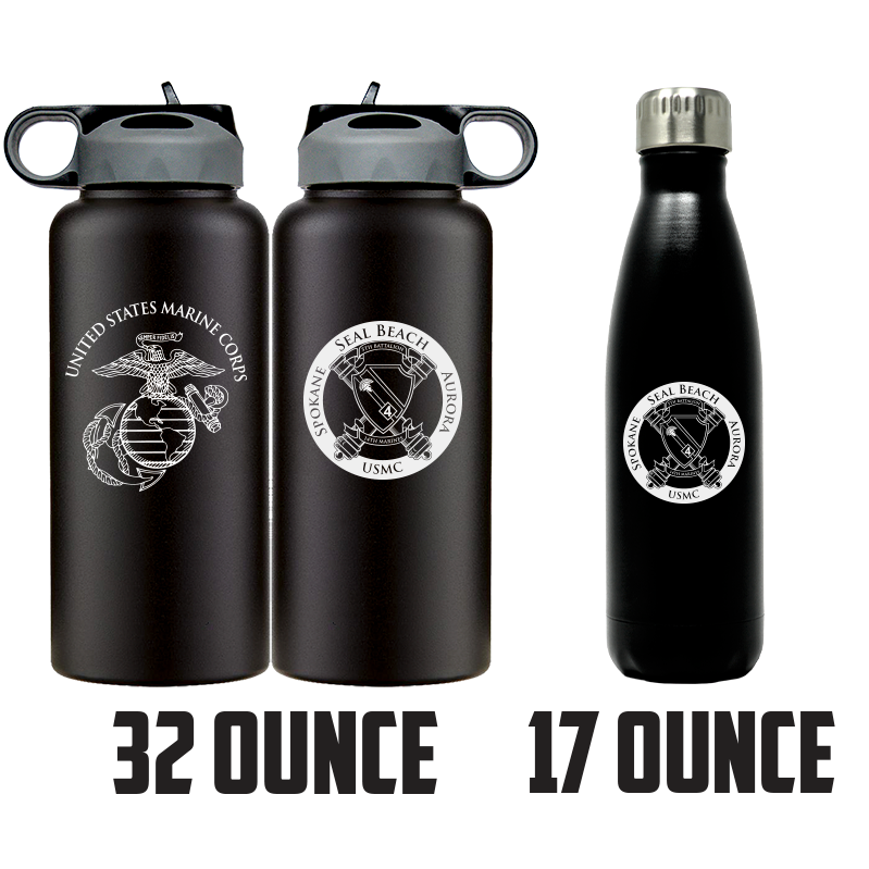 5th Battalion 14th Marines Unit Logo water bottle, 5/14 USMC Unit Logo hydroflask, 5thBn 14th Marines USMC, Marine Corp gift ideas, USMC Gifts for women or men flask, big USMC water bottle, Marine Corp water bottle 