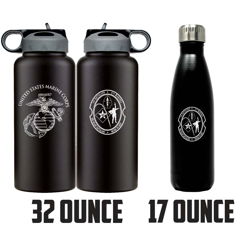 2d Bn 6th Marines logo water bottle, 2nd Bn 6th Marines hydroflask, 2dBn 6th Marines USMC, Second Battalion Sixth Marines, Marine Corp gift ideas, USMC Gifts for women flask 
