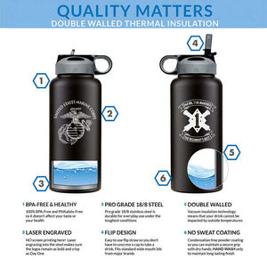 2nd Bn 11th Marines logo water bottle, 2dBn 11th Marines hydroflask, Second Battalion Eleventh Marines USMC, Marine Corp gift ideas, USMC Gifts for women flask 
