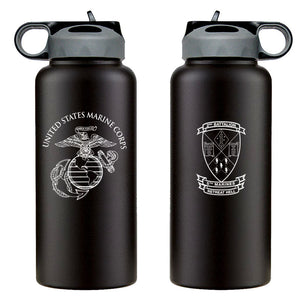 2nd Bn 5th Marines logo water bottle, 2dBn 5th Marines hydroflask, Second Battalion Fifth Marines USMC, Marine Corp gift ideas, USMC Gifts for women flask 32 Oz