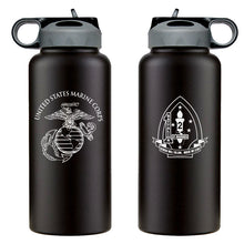 1st Battalion 2nd Marines USMC Unit logo water bottle, First Battalion Second Marines Unit Logo hydroflask, 1/2 USMC, Marine Corp gift ideas, USMC Gifts for women 32 Oz Water bottle