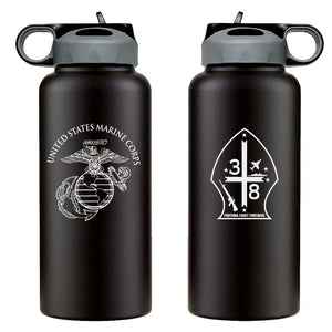 3rd Battalion 8th Marines logo water bottle, 3rd Battalion 8th Marines hydroflask, 3d Battalion 8th Marines USMC, Marine Corp gift ideas, USMC Gifts for women flask, big USMC water bottle, 32 ounce Marine Corp water bottle 