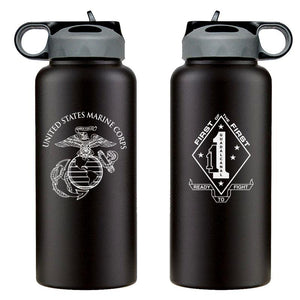 1st Bn 1st Marines logo water bottle, 1st Bn 1st Marines hydroflask, 1stBn 1st MarinesUSMC, Marine Corp gift ideas, USMC Gifts for women flask 32oz