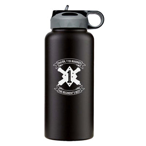 2nd Bn 11th Marines logo water bottle, 2dBn 11th Marines hydroflask, Second Battalion Eleventh Marines USMC, Marine Corp gift ideas, USMC Gifts for women flask 
