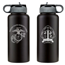 2nd Bn 2nd Marines Marines logo water bottle, 2nd Bn 2nd Marines Marines hydroflask, 2d Bn 2d Marines USMC, Marine Corp gift ideas, USMC Gifts for women flask 