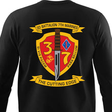 3rd Battalion 7th Marines USMC Long Sleeve Unit T-Shirt, 3rd Battalion 7th Marines logo, USMC gift ideas for men, Marine Corp gifts men or women