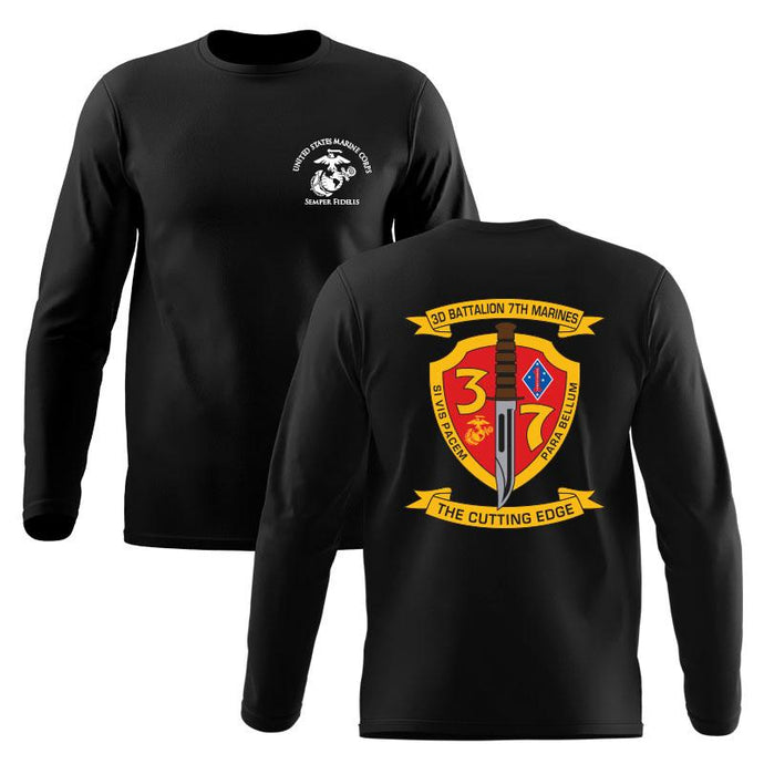 3rd Bn 7th Marines Marines Long Sleeve T-Shirt, 3rd battalion 7th Marines, 3/7 unit t-shirt