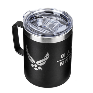 12 Oz Air Force Black Double Wall Vacuum Insulated Stainless Steel US Air Force Coffee Tumbler Travel Mug-Leakproof Lid