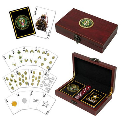 Army Playing Cards with Dice USA Gift Set