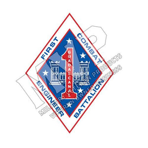 1st CEB logo 1st Combat Engineer Battalion Long Sleeve T-Shirt, 1st CEB long sleeve t-shirt, USMC 1st CEB unit t-shirt
