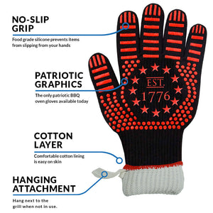 US Flag BBQ Oven Gloves Infographic