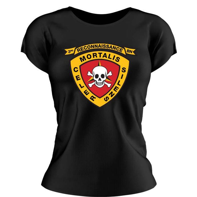 3rd reconnaissance Battalion,  3rd Recon Bn Marines USMC Unit ladie's T-Shirt, 3rd Recon USMC Unit logo, USMC gift ideas for women, Marine Corp gifts for women 3rd Recon Bn