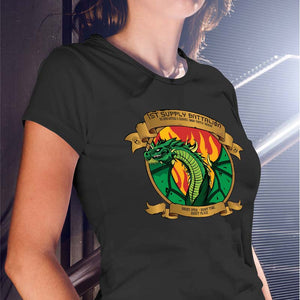 1st Supply Battalion Short Sleeve Black Unit Logo T-Shirt