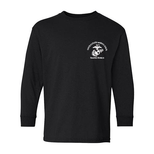 USMC Black Long Sleeve T-Shirt