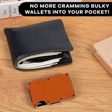 Leather RFID Blocking Metal Wallet