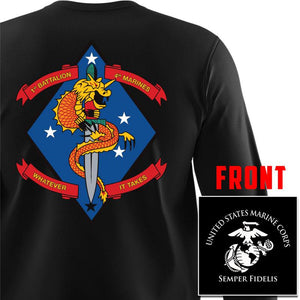 1st Battalion 4th Marines Long Sleeve T-Shirt, 1/4 Marines Long Sleeve T-Shirt, USMC 1/4 Unit t-shirt
