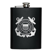 8oz USCG Coast Guard Flask Matte Black