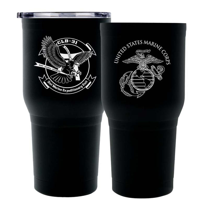Combat Logistics Battalion 31 USMC Unit logo tumbler, CLB-31 USMC Unit Logo coffee cup, CLB-31 USMC, Marine Corp gift ideas, USMC Gifts for women or men 30 oz
