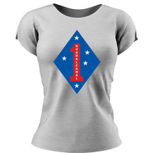 1st Marine Division Women's Unit Logo T-Shirt, 1st MARDIV USMC Unit Logo, 1st MARDIV USMC