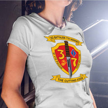 3rd Bn 7th Marines Women's USMC Unit T-Shirt, 3rd Bn 7th Marines logo, USMC gift ideas for women, Marine Corps gifts women