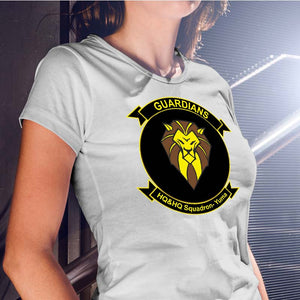 Headquarters & Headquarters Support Squadron Yuma USMC Unit ladie's T-Shirt,  HQ&HQS Yuma USMC Unit logo, USMC gift ideas for women, Marine Corp gifts for women HQ & HQS Yuma 
