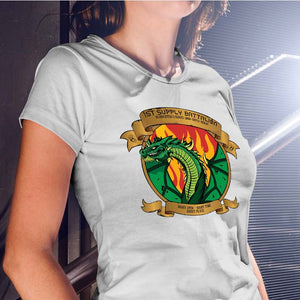 1st Supply Battalion Short Sleeve Heather Grey Unit Logo T-Shirt