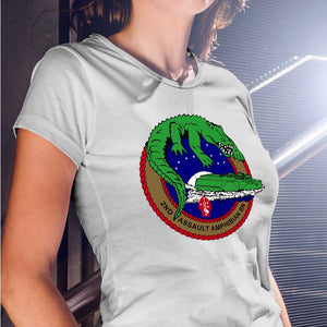 2nd Assault Amphibian Battalion USMC Unit ladie's T-Shirt, 2d AABN USMC Unit logo, USMC gift ideas for women, Marine Corp gifts for women 2nd Assault Amphibian Battalion
