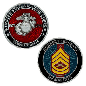 Gunnery Sergeant Of Marines, USMC GySgt Rank Coin, USMC GySgt Coin, Gunnery Sergeant Of Marines