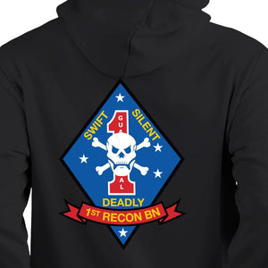 1st Reconnaissance Unit Logo Black Sweatshirt, 1st Recon Unit Logo Black Hoodie