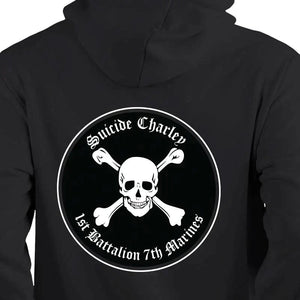 1st Bn 7th Marines Suicide Charley USMC Unit hoodie, 1/7 Suicide Charley logo sweatshirt, USMC gift ideas for men, Marine Corp gifts men or women 