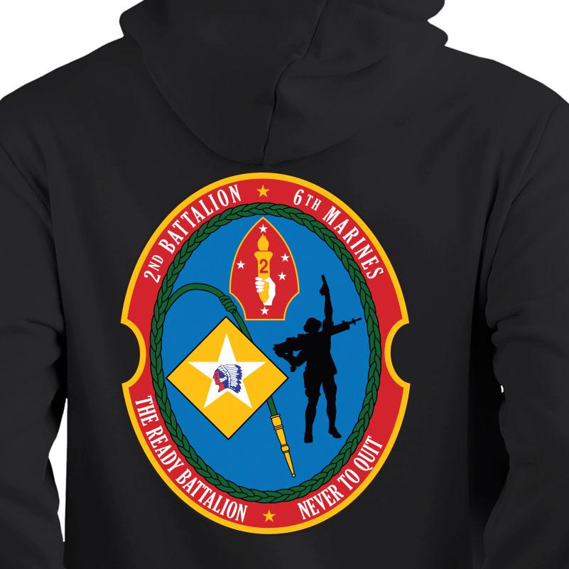 2nd Bn 6th Marines USMC Unit hoodie, 2d Bn 6th Marines logo sweatshirt, USMC gift ideas for men, Marine Corp gifts men or women 2nd Bn 6th Marines