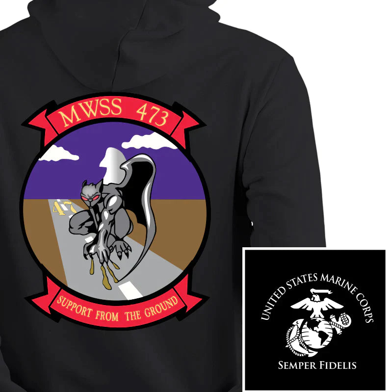 MWSS-473 Unit Sweatshirt, Marine Wing Support Squadron 473, USMC Unit Hoodie