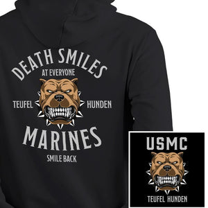 Death Smiles At Everyone-Marines Smile Back - USMC Hoodie