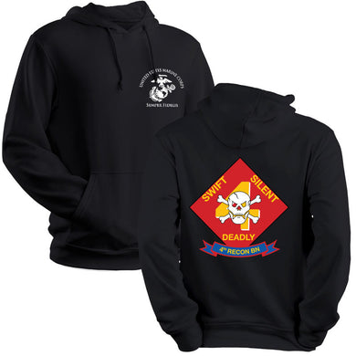 4th Reconnaissance Battalion Marines Unit Logo Black  Sweatshirt