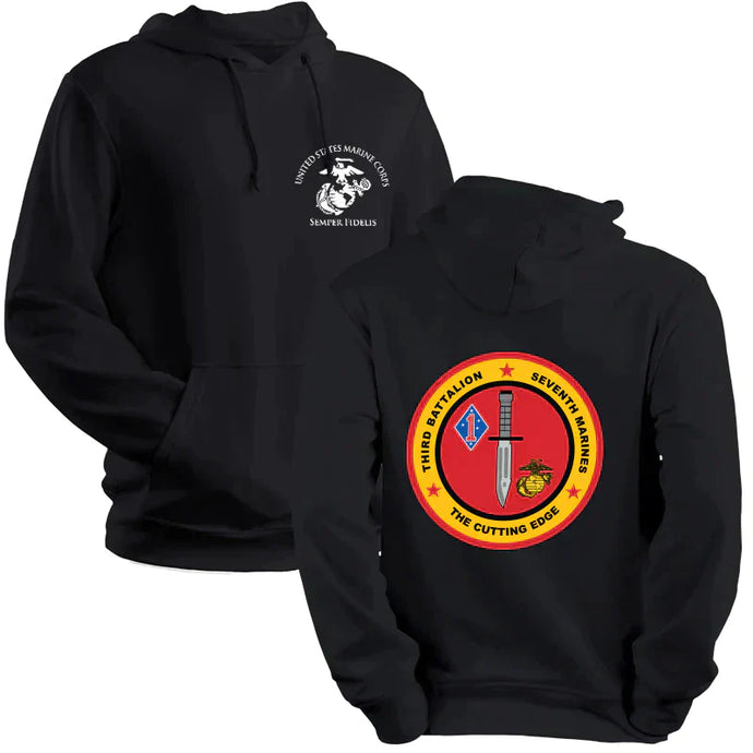 3/7 unit sweatshirt, 3/7 unit hoodie, 3rd battalion 7th Marines Unit Sweatshirt, USMC Unit Hoodie, USMC unit gear